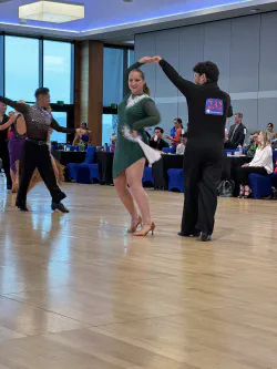 Mallory and Tynor dancing the cha cha